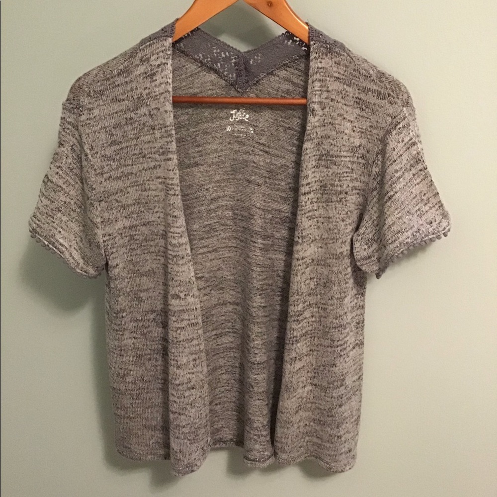 Justice short sleeve open front cardigan